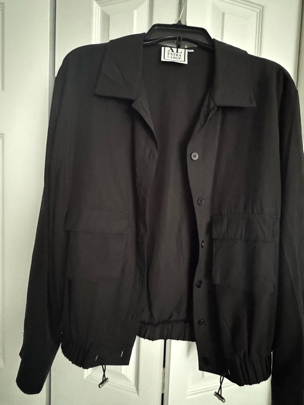 Black Button-Front Jacket - Extra Large